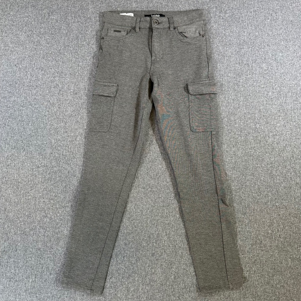 Jeaniologie Pants Women 6 Regular Rise Skinny Charcoal Grey Cargo JN3092PDR